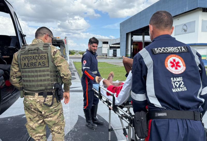Operação aérea da SSP-AM resgata idoso indígena com complicações cardíacas