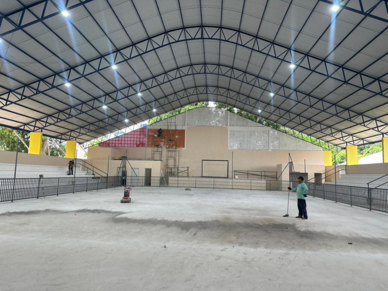 Obras do ginásio da Escola João Bosco chegam a 90% de conclusão e entram na fase final