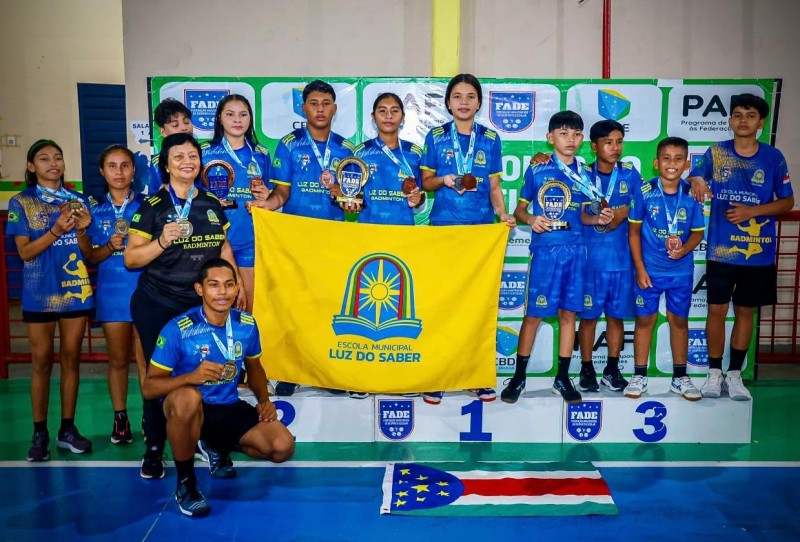 Badminton: Escola Municipal Luz do Saber domina categoria infantil e garante o mais alto pódio no Amazonense Escolar da FADE