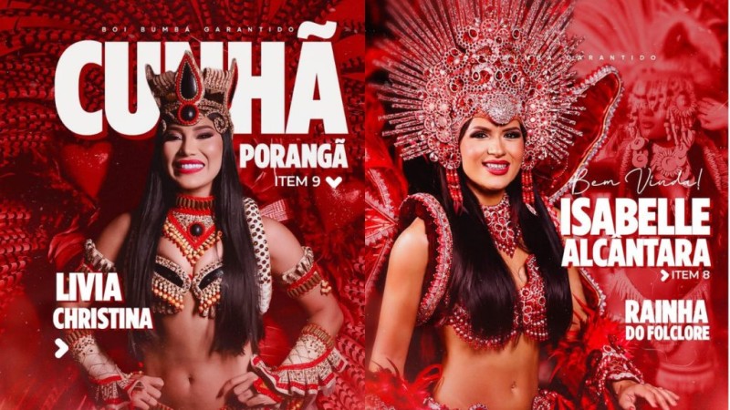 Garantido anuncia Isabelle Alcântara como Rainha do Folclore e Lívia Christina como nova cunhã-poranga