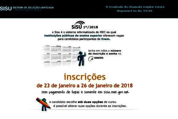 Matrículas para aprovados na primeira chamada do Sisu começam hoje Matrículas para aprovados na primeira chamada do Sisu começam hoje
