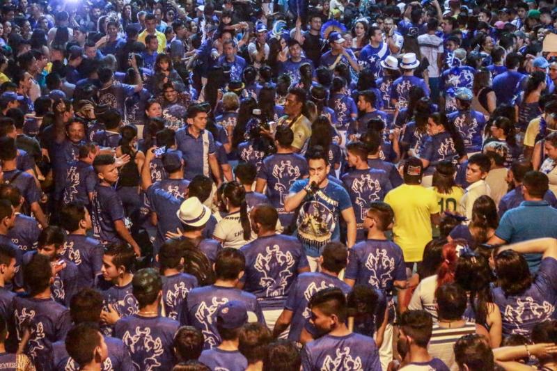 Boi de Rua do Caprichoso reúne multidão de torcedores pelas ruas de Parintins