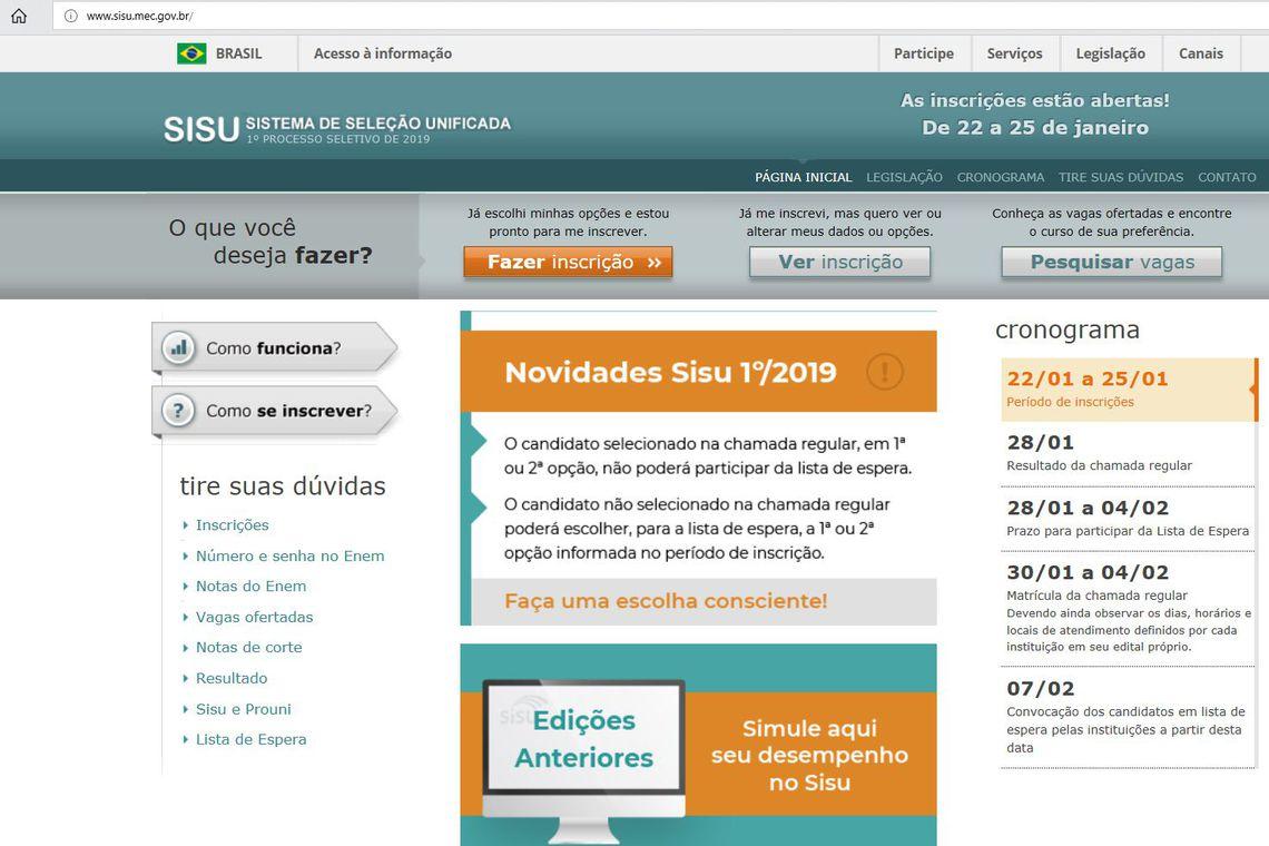 Ministério da Educação divulga os resultados do Sisu