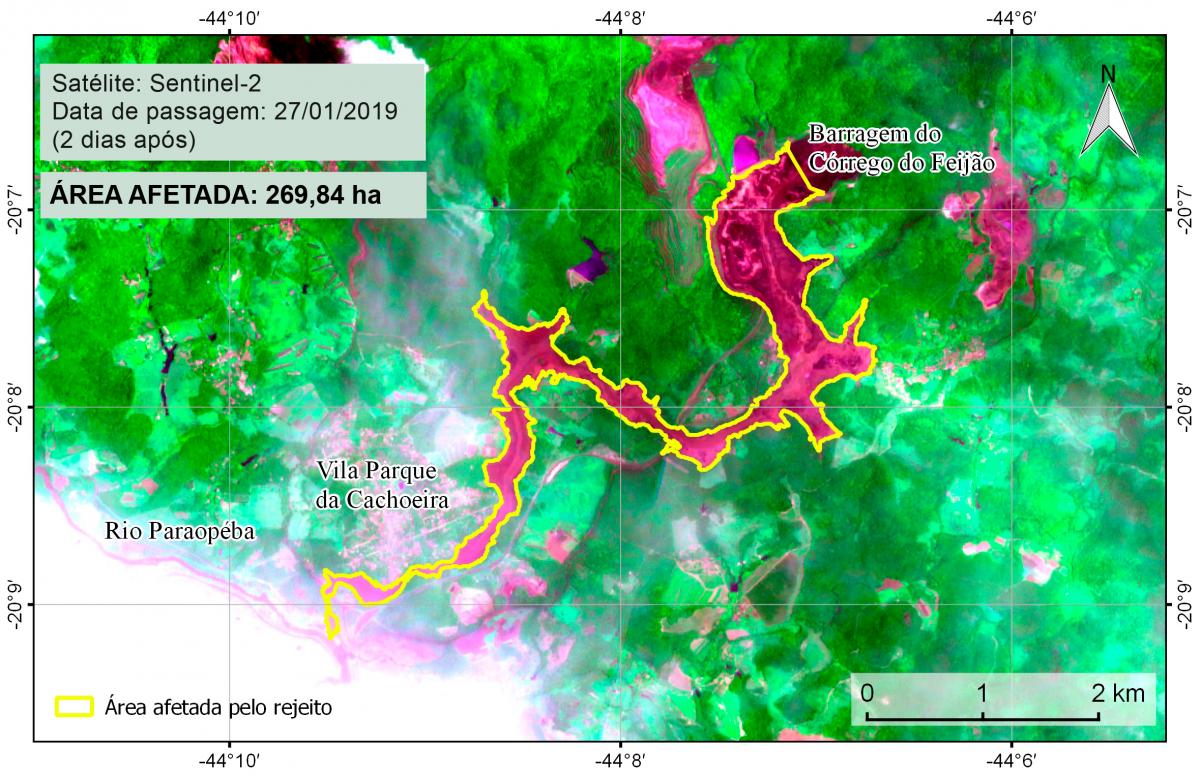 Mais de 269,84 hectares foram destruídos pelo rompimento de barragem da Vale em Brumadinho (MG)