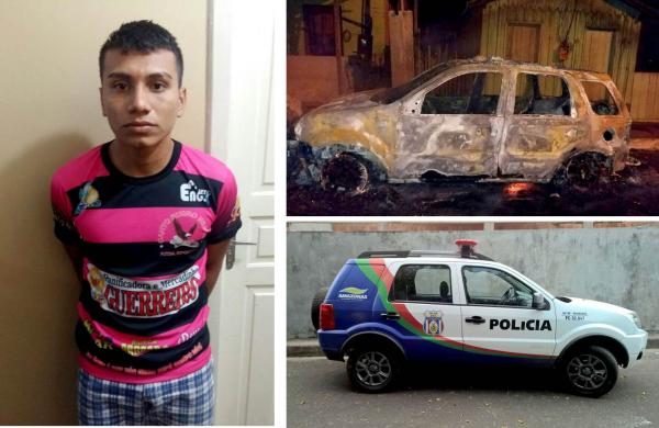 Homem queima viatura da Polícia Civil em Nhamundá e vai parar na cadeia