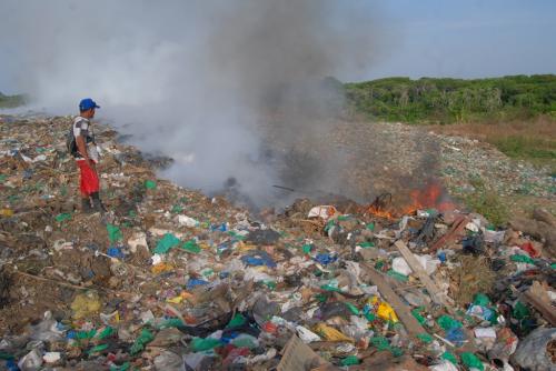 Incêndio na lixeira pública deixa moradores do Pascoal Alaggio em pânico 